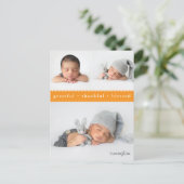 Grateful Thankful Blessed Thanksgiving Photos Feiertagspostkarte (Stehend Vorderseite)