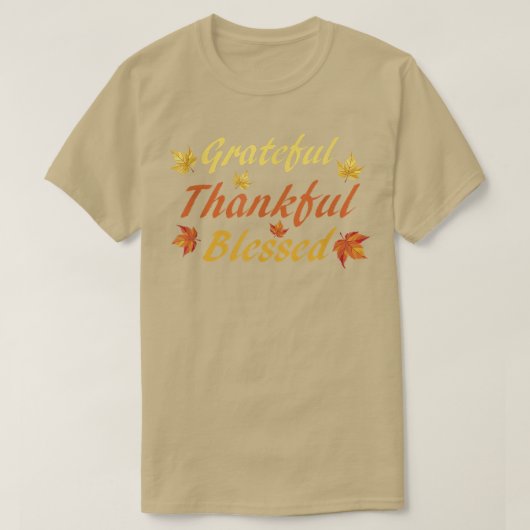 Grateful Thankful BlessedThanksgiving Fall Celebra T-Shirt (Design vorne)