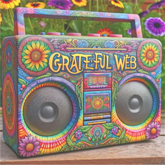 Grateful Web Boombox Aufkleber (Vorderseite)