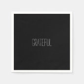 GRATEFUL White and Black Cocktail Serviette (Vorderseite)
