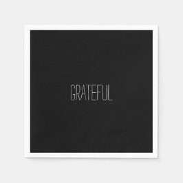 GRATEFUL White and Black Cocktail Serviette