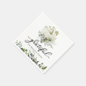 Grateful White Pumpkin Greenery Erntedank Serviette (Ecke)