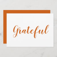 Grateure Orange Script niedlich Erntedank Karte