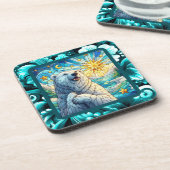 Grateure Polar Bären Imitate aus Glas Getränkeuntersetzer (Linke Seite)