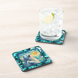 Grateure Polar Bären Imitate aus Glas Getränkeuntersetzer