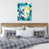 Grateure Polar Bären Imitate aus Glas Leinwanddruck (Insitu (Schlafzimmer))