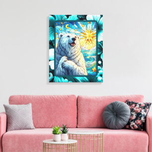 Grateure Polar Bären Imitate aus Glas Leinwanddruck
