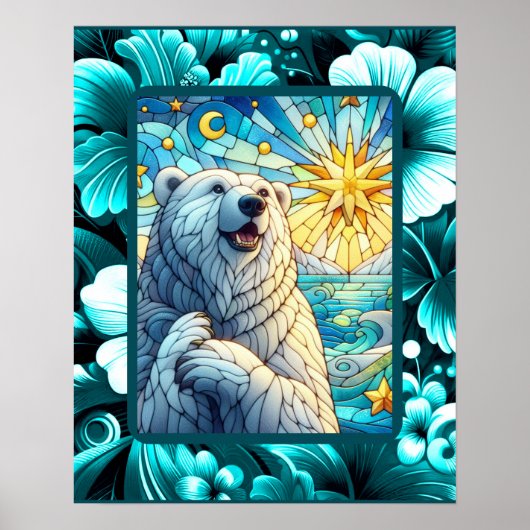 Grateure Polar Bären Imitate aus Glas Poster (Vorne)