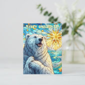 Grateure Polar Bären Imitate aus Glas Postkarte (Stehend Vorderseite)
