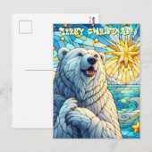 Grateure Polar Bären Imitate aus Glas Postkarte (Vorne/Hinten)