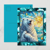 Grateure Polar Bären Imitate aus Glas Postkarte (Vorne/Hinten)