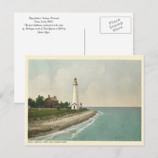 Gratiot Light Michigan Postkarte (Vorne/Hinten)