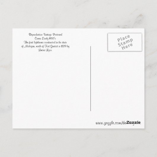 Gratiot Light Michigan Postkarte (Rückseite)