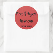 GRATIS $ AGENT GEAR, rot, rund, Logo, Aufkleber (Tasche)