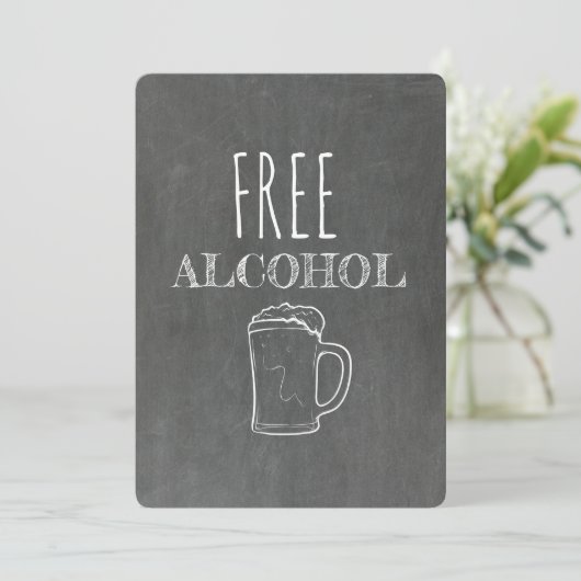 Gratis Alkohol | TRAUZEUGE | TRAUZEUGE Funny Vorsc Einladung (Stehend Vorderseite)