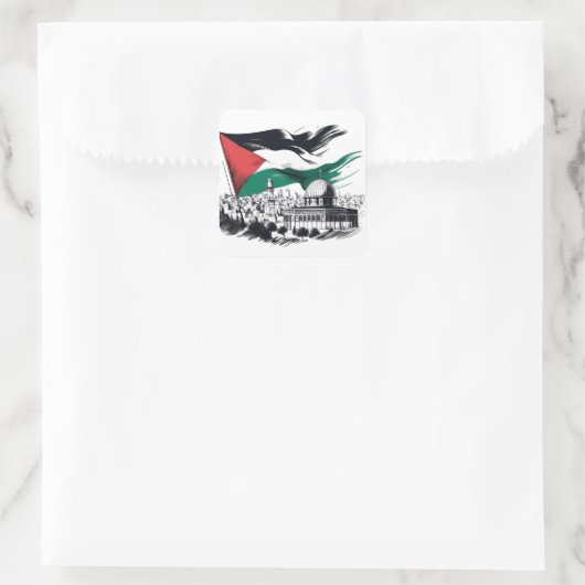 Gratis aqsa-Paläste Quadratischer Aufkleber (Tasche)