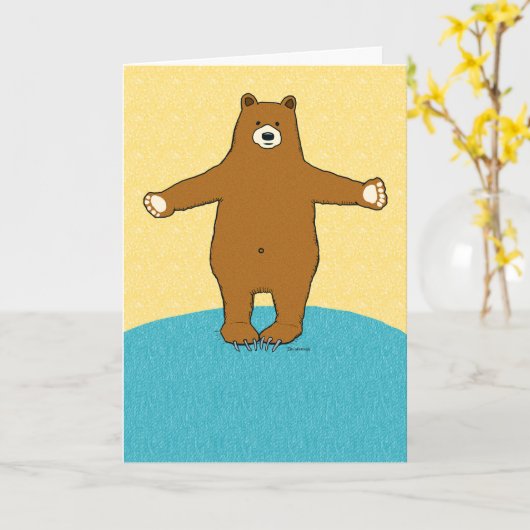 Gratis-Bärenhug Geburtstag Karte (Gelbe Blume)