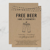 Gratis Beer Funny Couple's Bridal Polterabend Einladung (Vorne/Hinten)