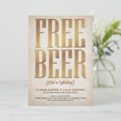 Gratis-Beer-Funny-Hochzeit Einladung (Stehend Vorderseite)