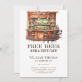 Gratis Bier Funny Adult Geburtstag jedes Alter Einladung (Vorderseite)