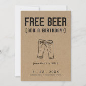 Gratis Bier Funny Birthday Save the Date Card Einladung (Vorderseite)