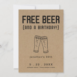 Gratis Bier Funny Birthday Save the Date Card Einladung