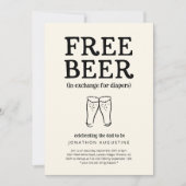 Gratis Bier Funny Diaper Party Einladung (Vorderseite)