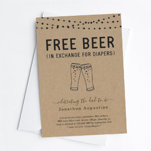 Gratis Bier Funny Diaper Party Einladung