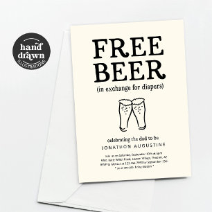 Gratis Bier Funny Diaper Party Einladung