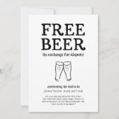 Gratis Bier Funny Diaper Party Einladung (Vorderseite)