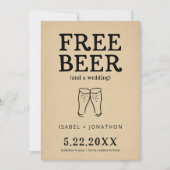 Gratis Bier Funny Save the Date Card Einladung (Vorderseite)