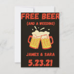 Gratis Bier Funny Save the Date Card Einladung<br><div class="desc">Gratis Bier Funny Save the Date Card</div>