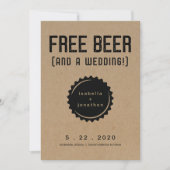 Gratis Bier Funny Save the Date Card Einladung (Vorderseite)