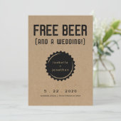 Gratis Bier Funny Save the Date Card Einladung (Stehend Vorderseite)