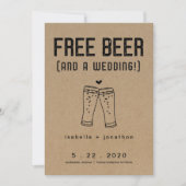 Gratis Bier Funny Save the Date Card Einladung (Vorderseite)