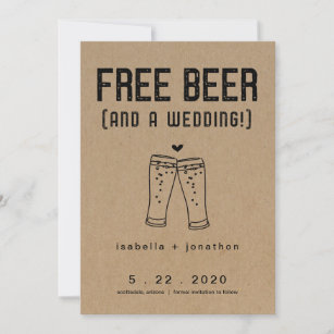 Gratis Bier Funny Save the Date Card Einladung