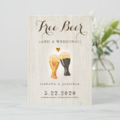 Gratis Bier Funny Save the Date Card Einladung (Stehend Vorderseite)