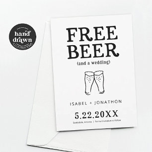 Gratis Bier Funny Save the Date Card Einladung