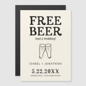 Gratis Bier Funny Save the Date Card Magnet (Vorne/Hinten)