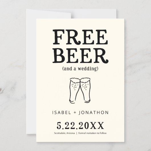 Gratis Bier Funny Save the Date Card Magnet (Vorderseite)