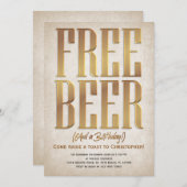 Gratis Bier Funny zum Geburtstag Einladung (Vorne/Hinten)