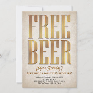 Gratis Bier Funny zum Geburtstag Einladung
