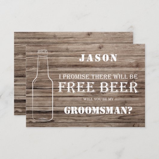 Gratis Bier Trauzeuge Vorschlagskarte Mitteilungskarte (Vorne/Hinten)