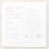 Gratis-Cake-Hochzeit auf Side Pink Funny Save the  Glasuntersetzer (Rückseite)