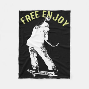 Gratis Enjoy Retro Urban Skateboarding Fleecedecke