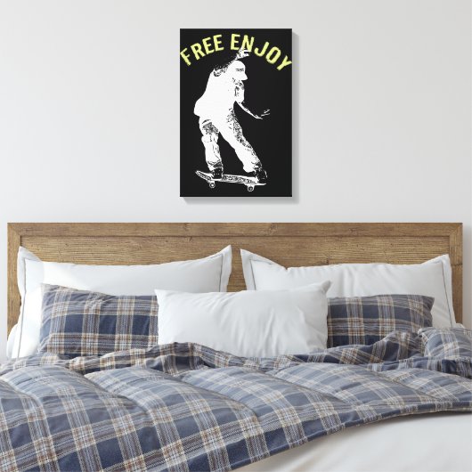 Gratis Enjoy Retro Urban Skateboarding Leinwanddruck (Insitu (Schlafzimmer))