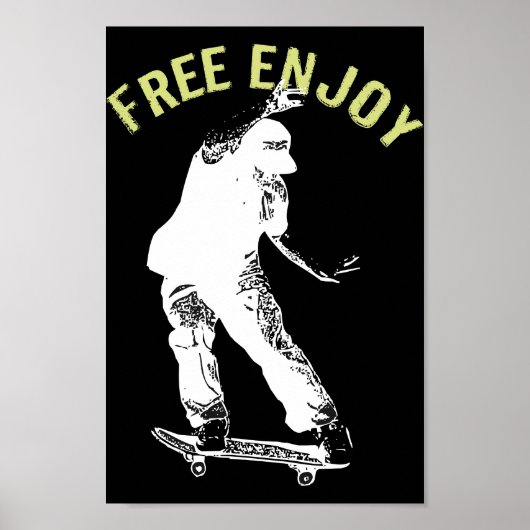 Gratis Enjoy Retro Urban Skateboarding Poster (Vorne)