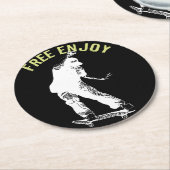Gratis Enjoy Retro Urban Skateboarding Runder Pappuntersetzer (Angewinkelt)