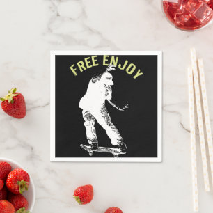 Gratis Enjoy Retro Urban Skateboarding Serviette