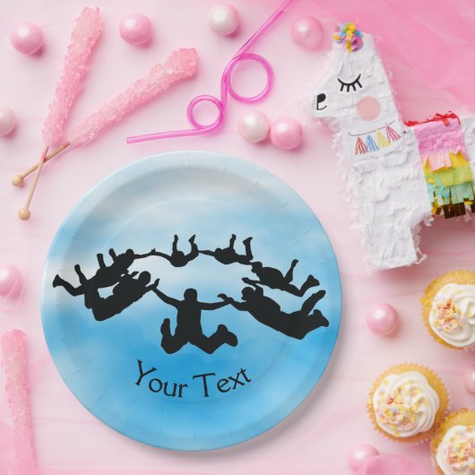 Gratis Falling Skydiving Design Paper Plate Pappteller (Party)